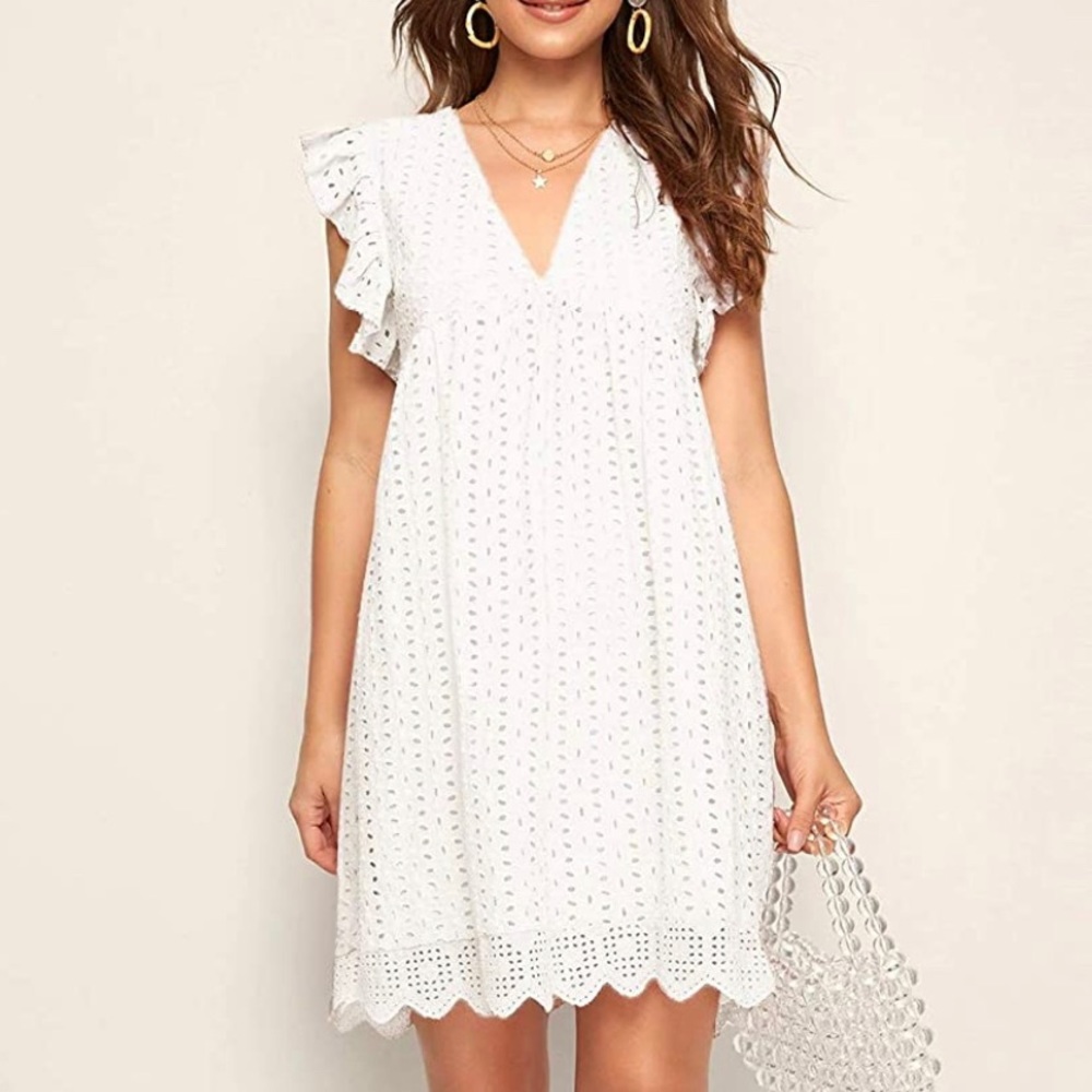 White eyelid dress